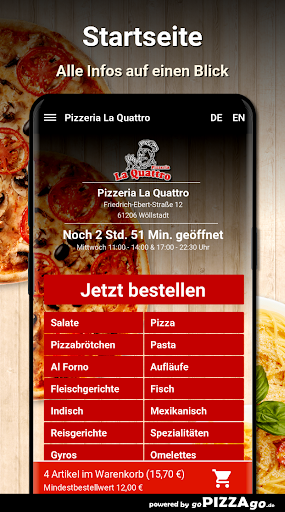 Pizzeria La Quattro Wöllstadt Screen 2