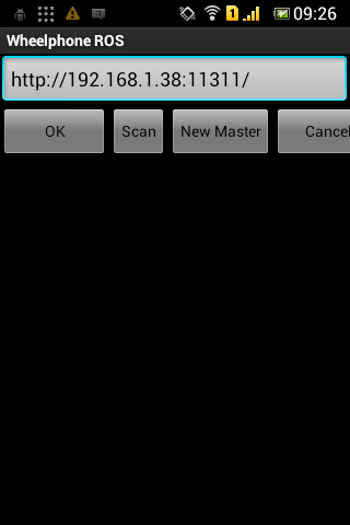 Android application Wheelphone ROS screenshort
