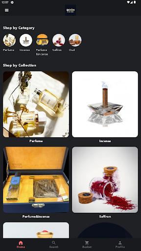 Android application Boon perfumes screenshort