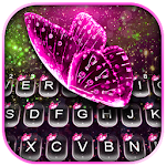 Glitter Pink Butterfly Keyboard Theme Apk