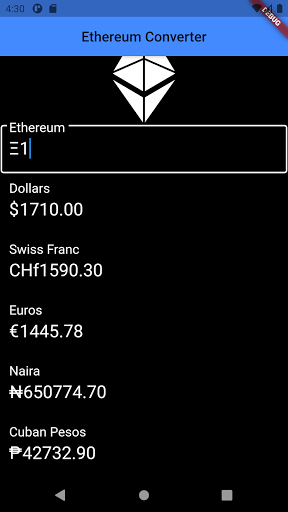Ethereum Price Converter- Nair