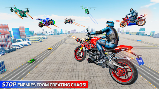 Police Flying Bike Robot Game apkpoly screenshots 6