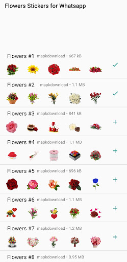 Android application WASticker Flowers Stickers screenshort