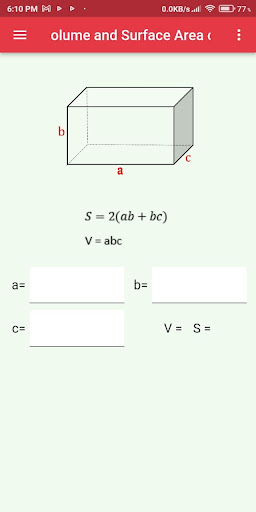 Shapes and curves calculator Screen 2
