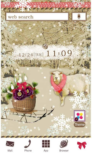 Android application Snowy SheepTheme +HOME screenshort