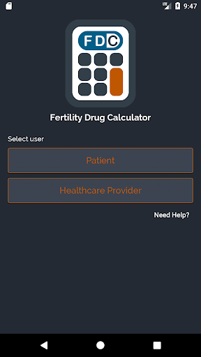 Android application Fertility Drug Calculator screenshort