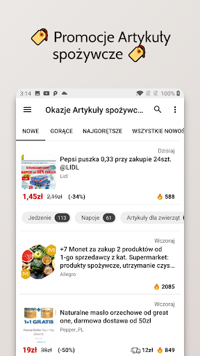 Android application Żabka, Lewiatan, Dino - Polska screenshort