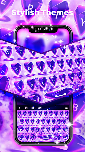 Purple Glitter Keyboard Theme Screen 3
