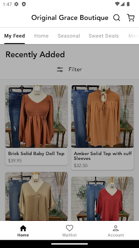 Android application Original Grace Boutique screenshort
