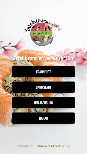 Android application Sushi Bar Lieferservice screenshort