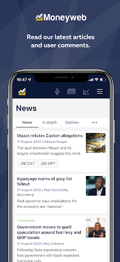 Moneyweb News Screen 2