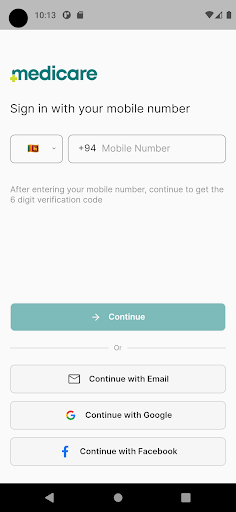 Android application MediCare screenshort