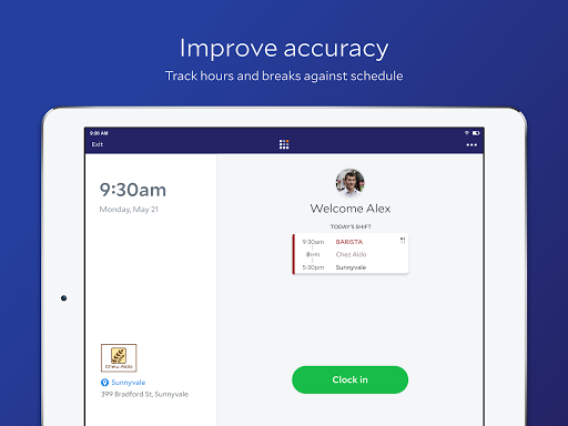 Android application Legion Time Clock screenshort