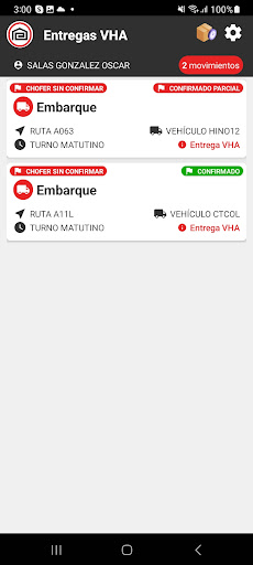 Android application Entregas VHA screenshort