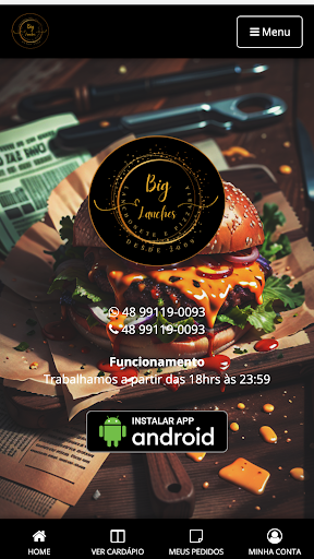 Android application Big Lanches screenshort
