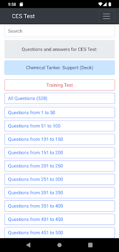 Chemical Tanker. Support CES Screen 3