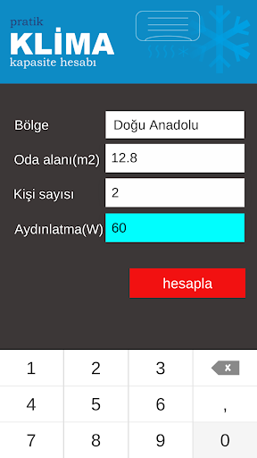 pratik KLİMA hesabı Screen 2