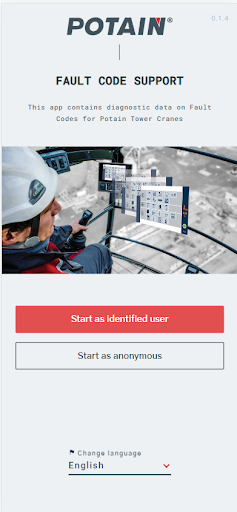 Android application Potain Fault Codes screenshort