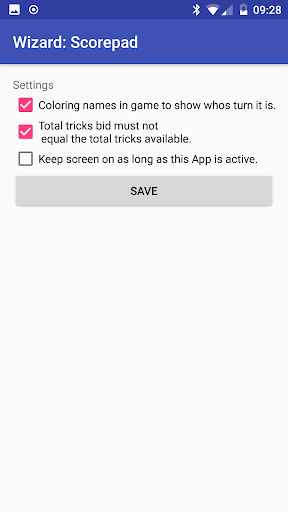 Wizard: Scorepad Screen 3