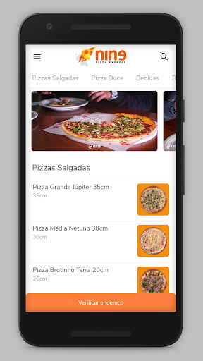 Android application Nine Pizza screenshort