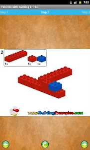 Vehicles with building bricks