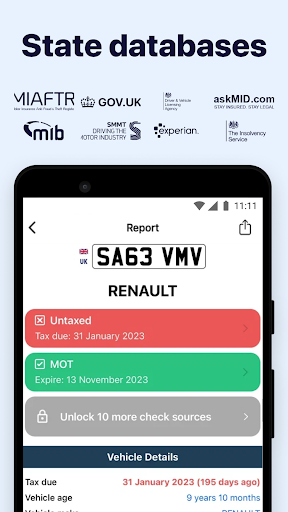 UK Car data cheсk Screen 3