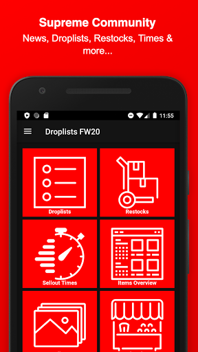 Android application Supreme Community - Droplist, screenshort