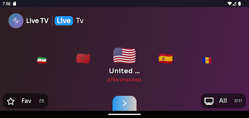 Android application Live Tv screenshort