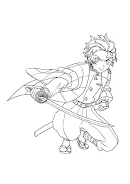 Desenho de Senjuro Rengoku de Demon Slayer para colorir