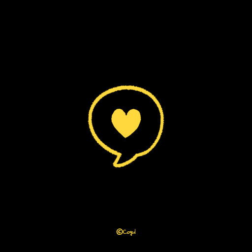 카카오톡 테마 - 심플 말풍선 하트_블랙옐로 logo