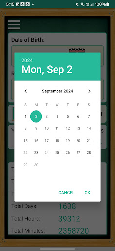 School Age Calculator Screen 2