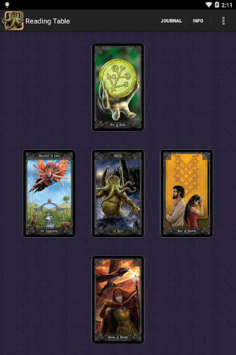 Screenshot of Necronomicon Tarot