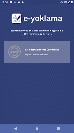 Android application E-Yoklama screenshort