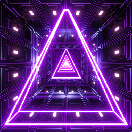 neon triangle wallpaper logo