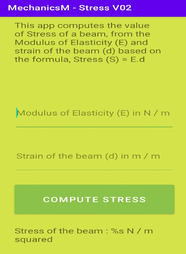 Android application MechanicsM - Stress V02 screenshort