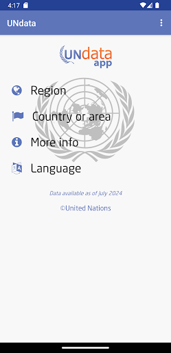 Screenshot of UNdata