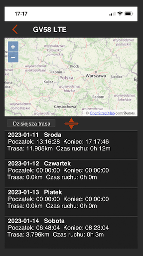 Android application pTrax Monitoring GPS screenshort