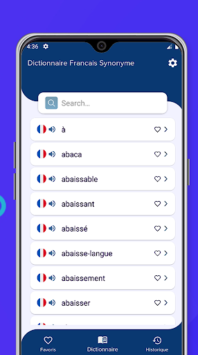Android application Dictionnaire Francais Synonyme screenshort