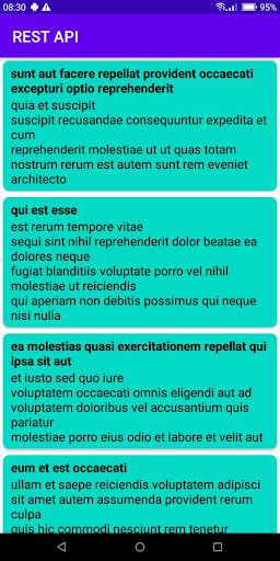 Android application REST API screenshort