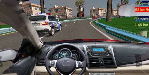 Traffic Racing : in car, curvy road, drift, police screenshots 1