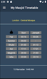 My Masjid Timetable