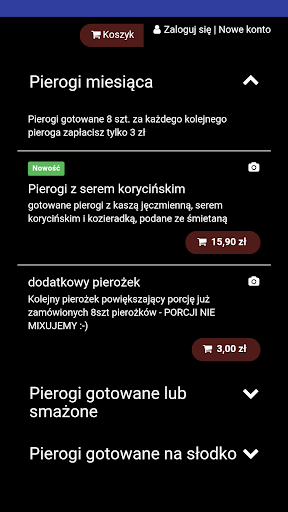 Android application Pierogarnia Stolnica screenshort