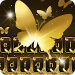 Cover Image of Download Gold Butterfly Shining Keyboard Theme 10001007 APK
