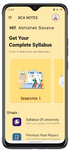 BCA - Notes, Syllabus, Papers Screen 2