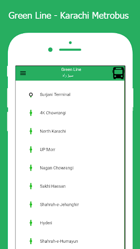 Android application Green Line - Karachi Metrobus screenshort