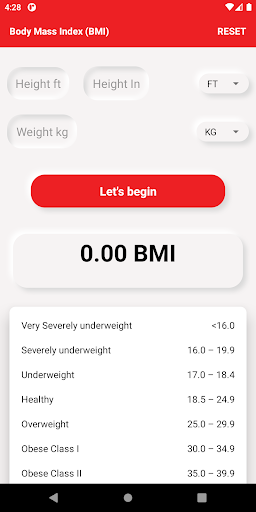 BMI Calculator Screenshot