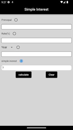 Android application Simple and Compound cal screenshort