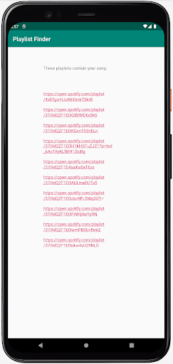 Playlist Finder Screen 2