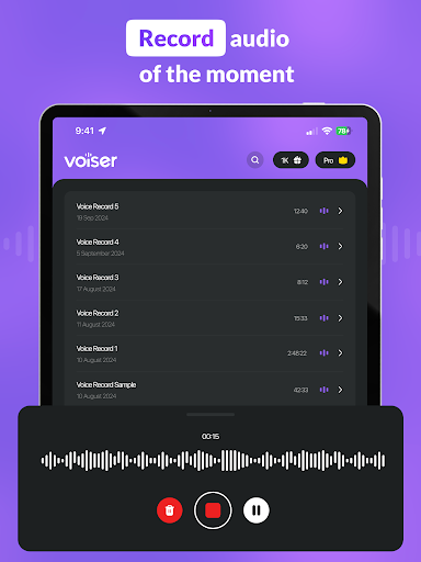 Screenshot of AI Transcriber: Speech to Text