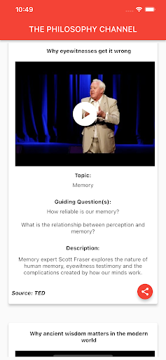 Android application The Philosophy Channel screenshort